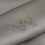 14k GOLD RHOMBUS TILE CHAIN - RAINBOW MOONSTONE 32mm