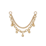 14k GOLD BEADED CHARM DOUBLE CHAIN