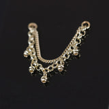 14k GOLD BEADED CHARM DOUBLE CHAIN