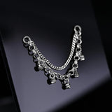 14k GOLD BEADED CHARM DOUBLE CHAIN