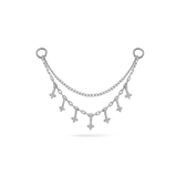 14k GOLD TINY DIAMOND CHARM DOUBLE CHAIN
