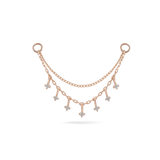 14k GOLD TINY DIAMOND CHARM DOUBLE CHAIN