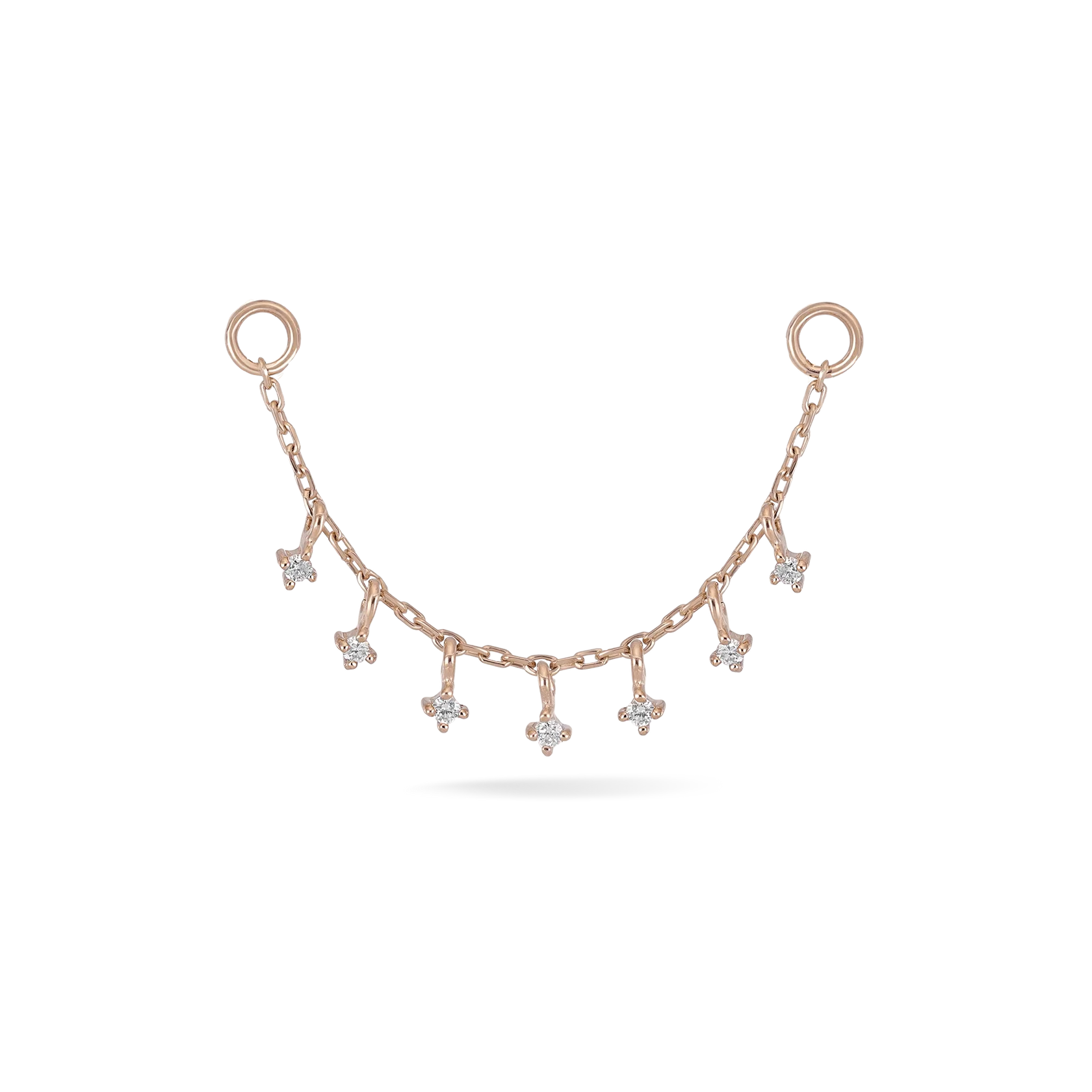 14k GOLD TINY DIAMOND CHARM CHAIN 32MM