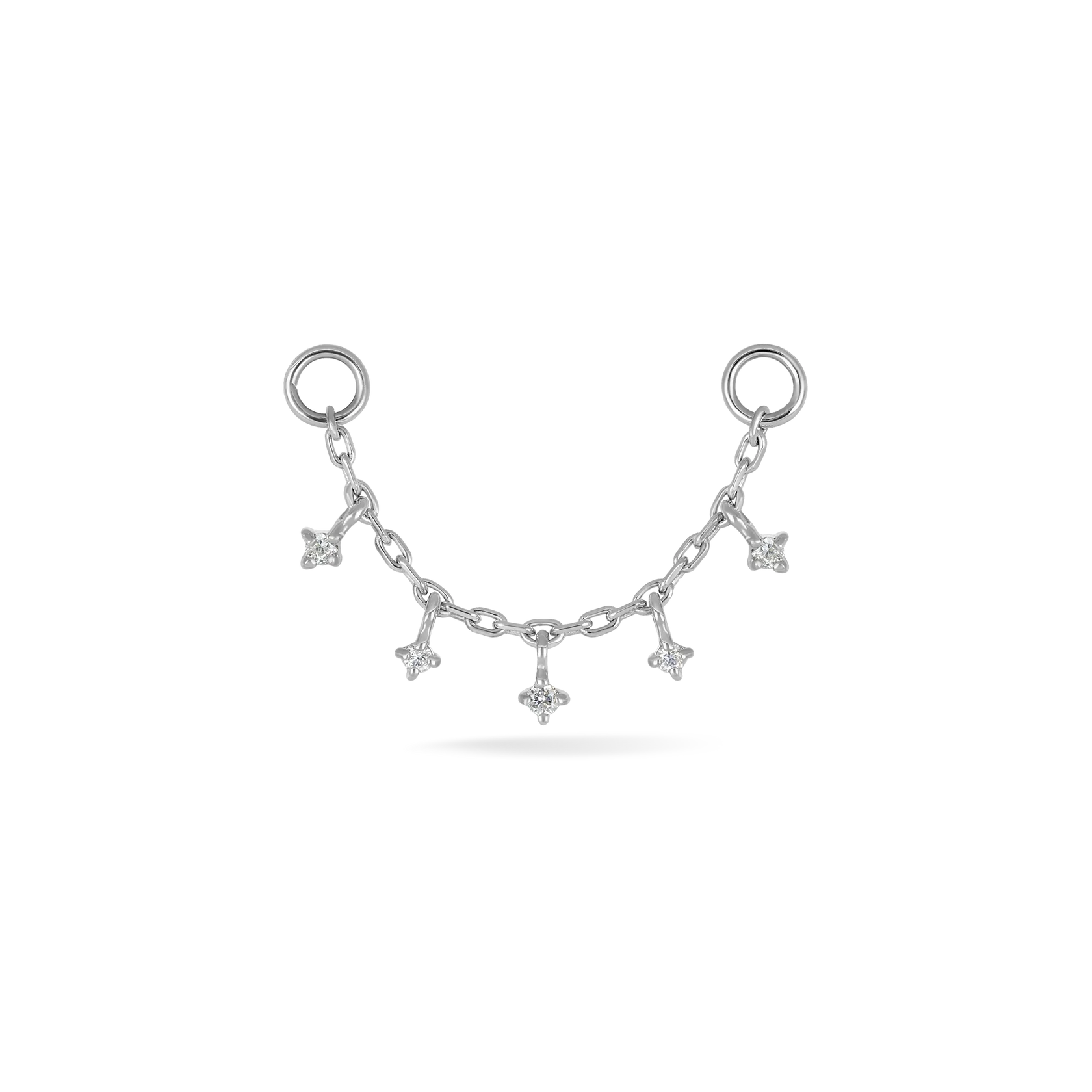 14k GOLD TINY DIAMOND CHARM CHAIN