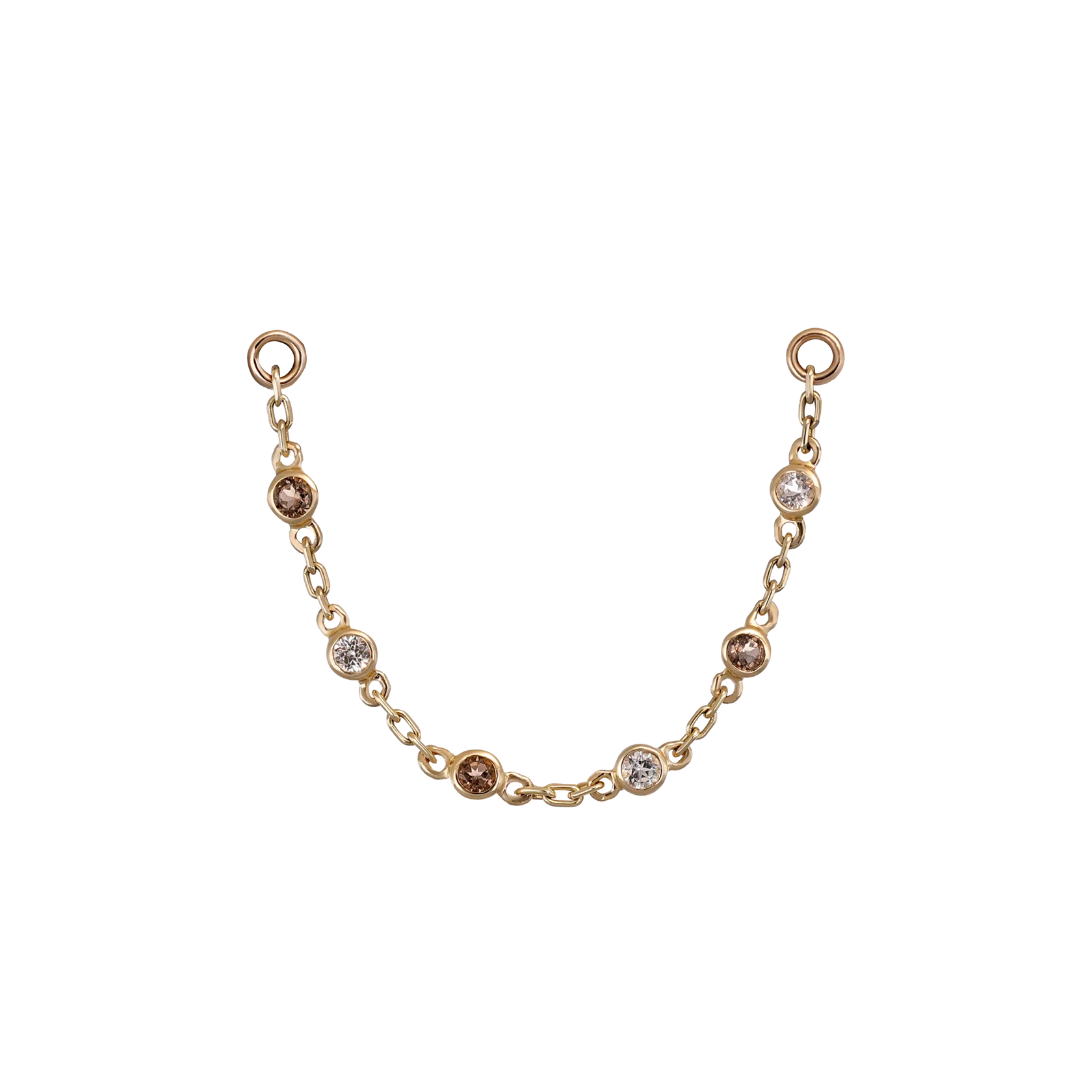 TINY BEZEL GEMSTONE LINK CHAIN