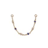 TINY BEZEL GEMSTONE LINK CHAIN