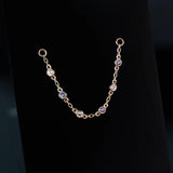 TINY BEZEL GEMSTONE LINK CHAIN
