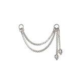 14k GOLD BRILLCUT BEADED CHARM DOUBLE CHAIN