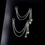 14k GOLD BRILLCUT BEADED CHARM DOUBLE CHAIN