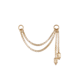 14k DIAMOND BOX BARREL DOUBLE CHAIN