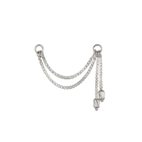 14k DIAMOND BOX BARREL DOUBLE CHAIN