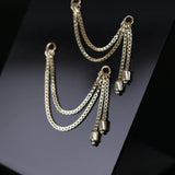 14k DIAMOND BOX BARREL DOUBLE CHAIN