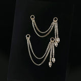 14k DIAMOND BOX BARREL DOUBLE CHAIN