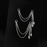 14k DIAMOND BOX BARREL DOUBLE CHAIN
