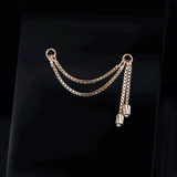 14k DIAMOND BOX BARREL DOUBLE CHAIN