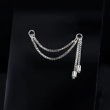 14k DIAMOND BOX BARREL DOUBLE CHAIN