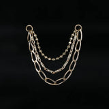 14k GOLD BAD GIRL TRIPLE MIXED CHAIN