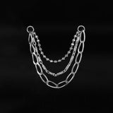 14k GOLD BAD GIRL TRIPLE MIXED CHAIN