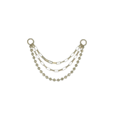 14k GOLD BOSS LADY MIXED TRIPLE CHAIN