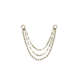 14k GOLD BOSS LADY MIXED TRIPLE CHAIN