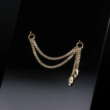 14k GOLD BARREL CHARM DOUBLE CHAIN