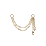 14k GOLD BARREL CHARM DOUBLE CHAIN