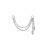 14k GOLD BARREL CHARM DOUBLE CHAIN