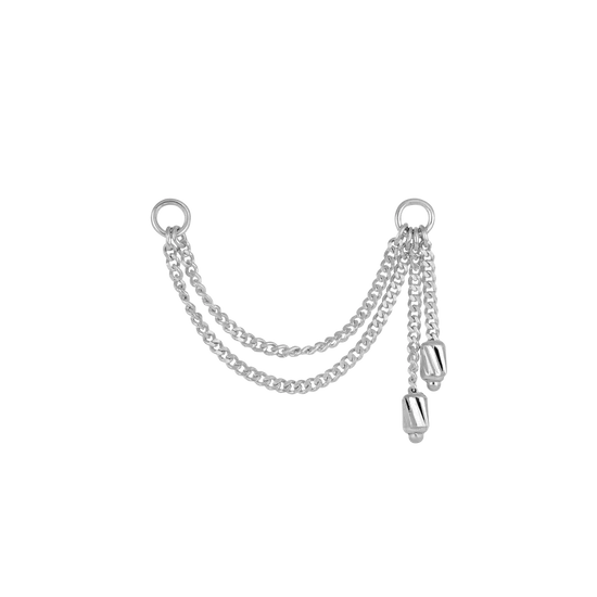 14k GOLD BARREL CHARM DOUBLE CHAIN