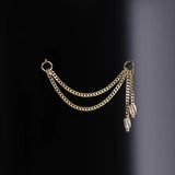 14k GOLD BARREL CHARM DOUBLE CHAIN