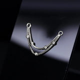 14k GOLD DIAMOND BOX BEADED DOUBLE CHAIN
