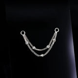 14k GOLD DIAMOND BOX BEADED DOUBLE CHAIN