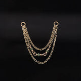 14k GOLD NATURAL GREEN DIAMOND TRIPLE CABLE CHAIN