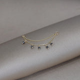 14k GOLD BLACK DIAMOND BEADED DOUBLE CHAIN