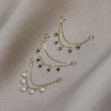 14k GOLD BLACK DIAMOND BEADED DOUBLE CHAIN