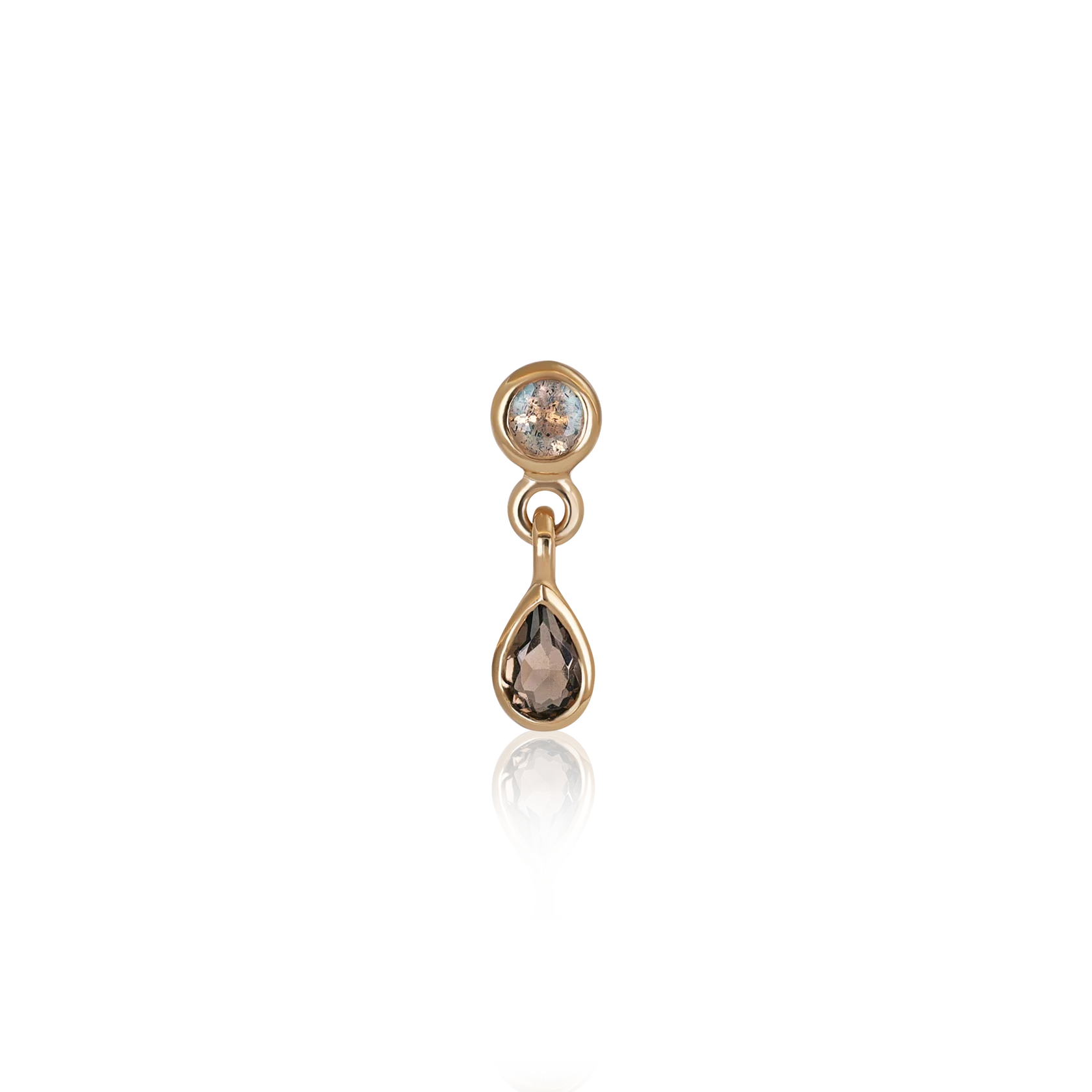 PEAR DANGLE GEMSTONE THREADLESS END