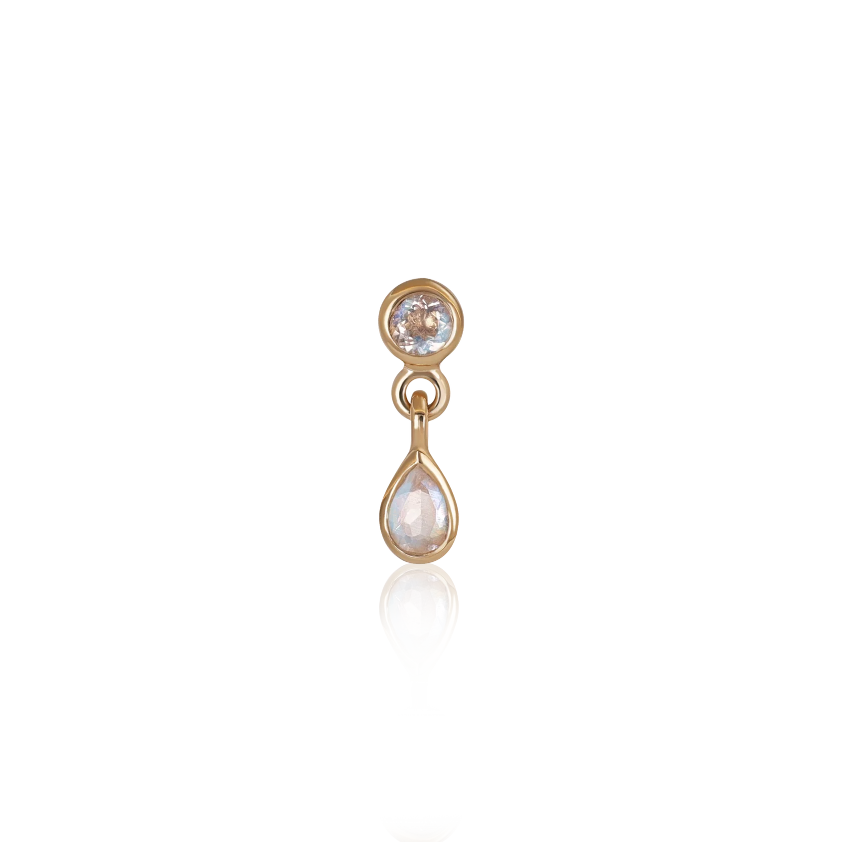 PEAR DANGLE GEMSTONE THREADLESS END