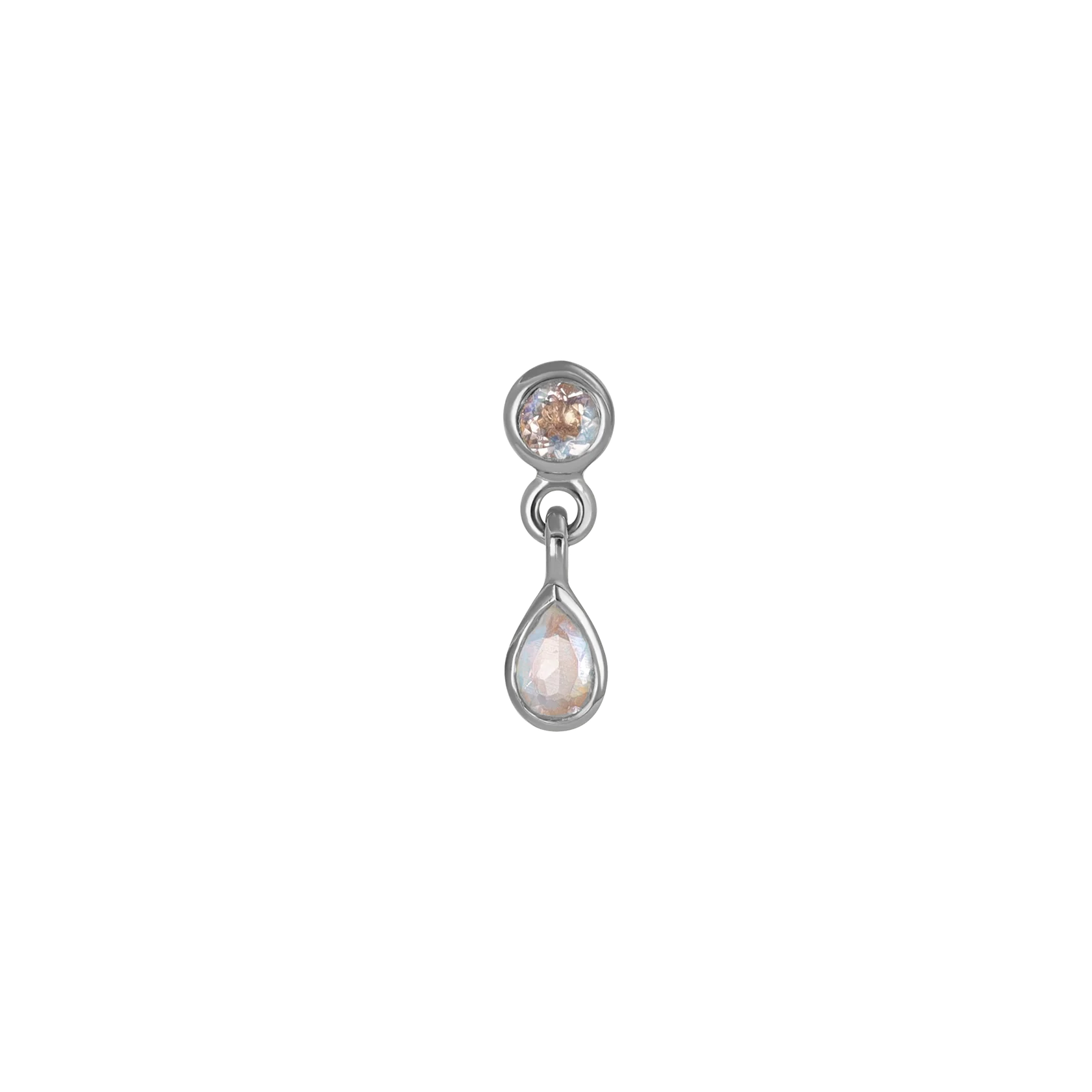 PEAR DANGLE GEMSTONE THREADLESS END