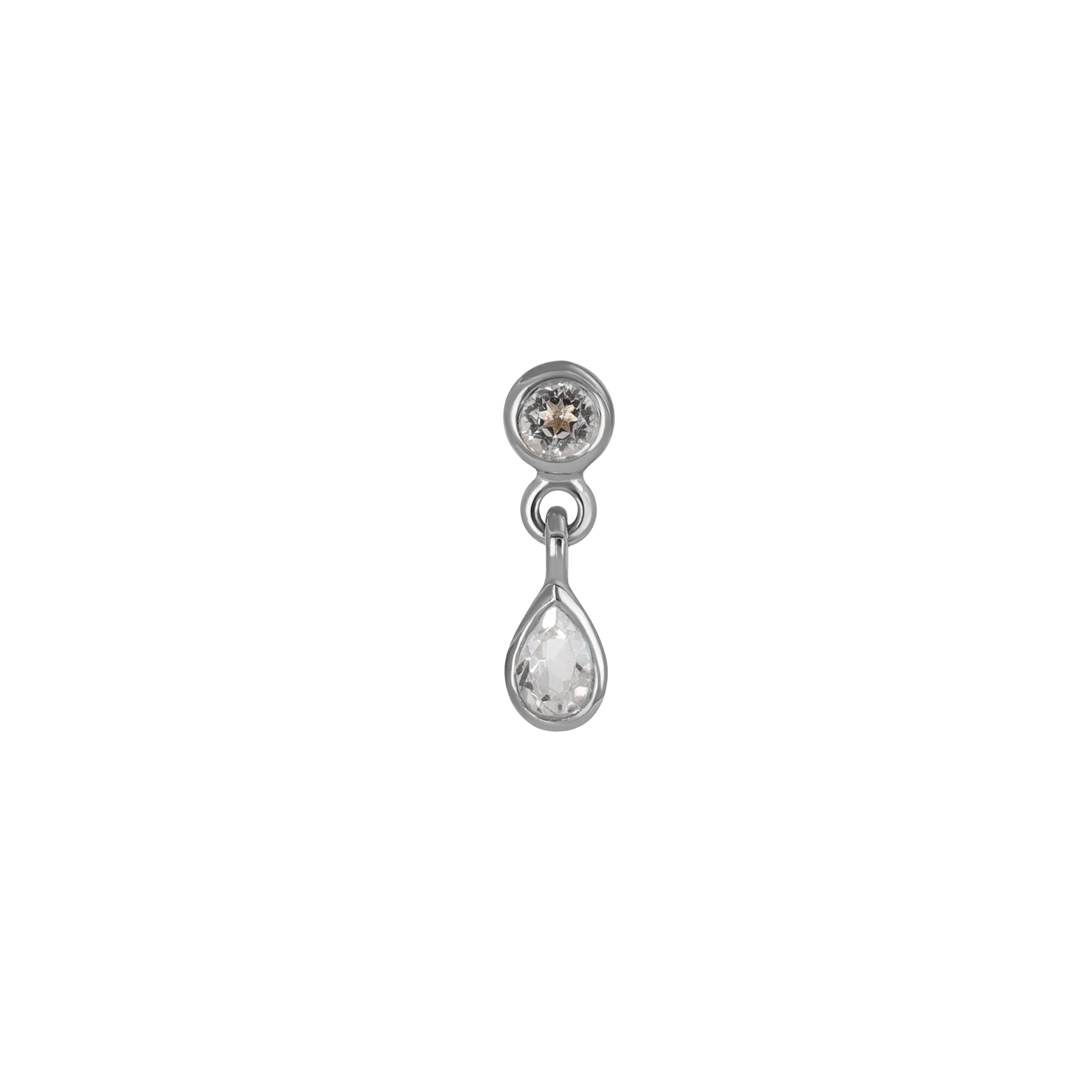PEAR DANGLE GEMSTONE THREADLESS END