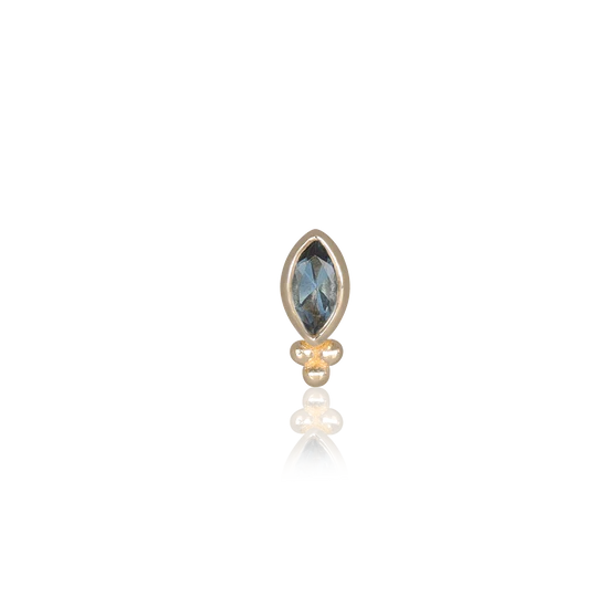 14K GOLD TINY MARQUISE CLUSTER NATURAL GEMSTONE