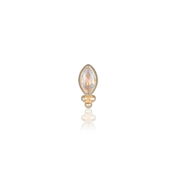 14K GOLD TINY MARQUISE CLUSTER NATURAL GEMSTONE