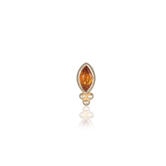 14K GOLD TINY MARQUISE CLUSTER NATURAL GEMSTONE