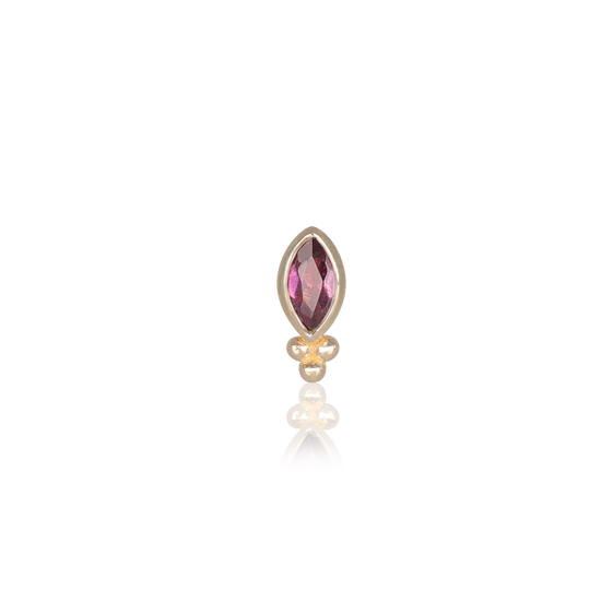 14K GOLD TINY MARQUISE CLUSTER NATURAL GEMSTONE