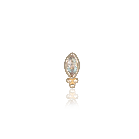 14K GOLD TINY MARQUISE CLUSTER NATURAL GEMSTONE