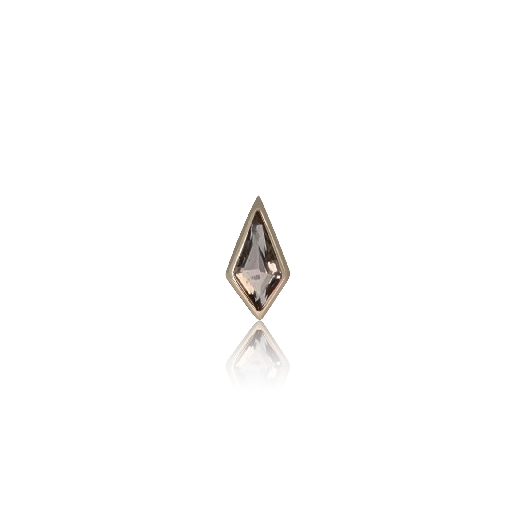 14K GOLD KITE GEMSTONE THREADLESS END [SMALL]