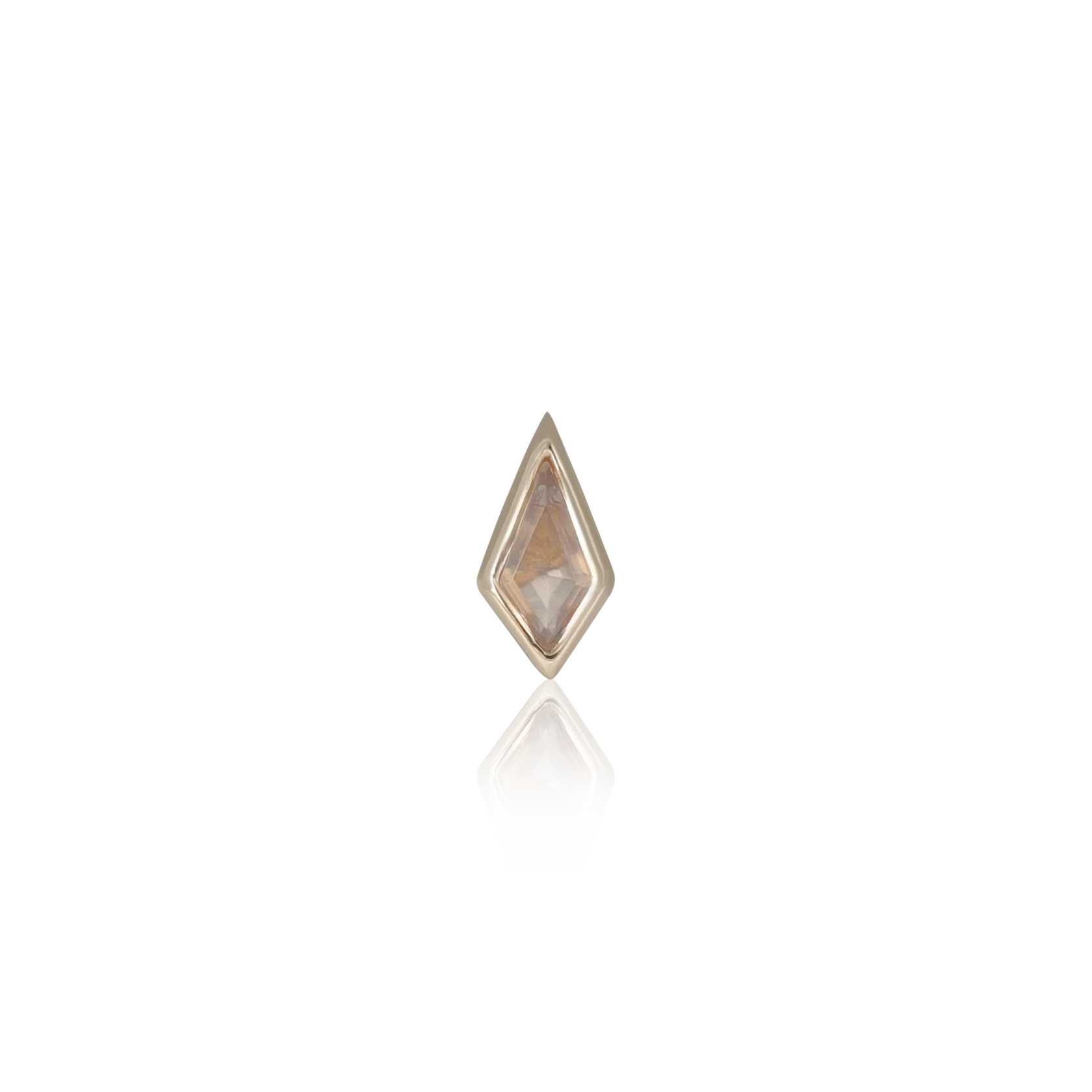 14K GOLD KITE GEMSTONE THREADLESS END [SMALL]