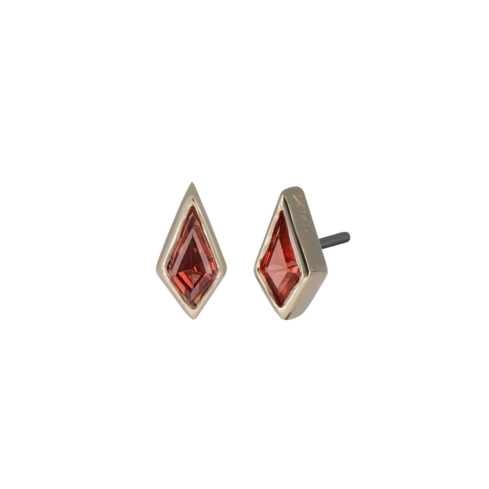 14K GOLD KITE GEMSTONE THREADLESS END [SMALL]