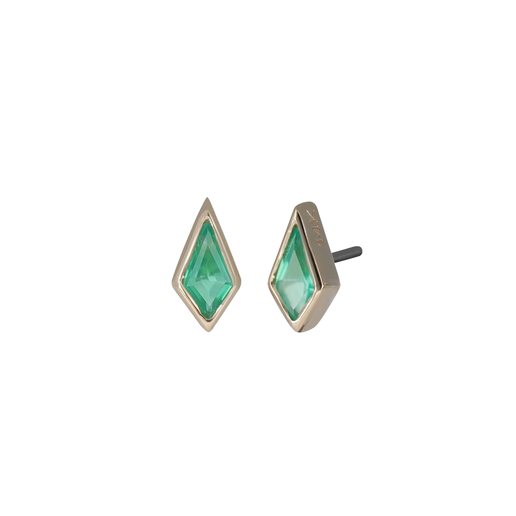 14K GOLD KITE GEMSTONE THREADLESS END [SMALL]
