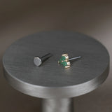 14K SOLID GOLD TRIUMVIRATE TINY NATURAL GEMSTONE THREADLESS ENDS