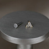 14K SOLID GOLD TRIUMVIRATE TINY NATURAL GEMSTONE THREADLESS ENDS