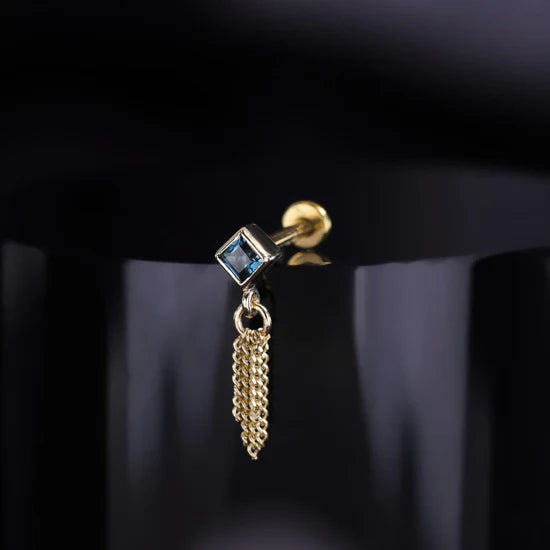 14k GOLD PRINCESS - 5 CURB CHAIN TASSEL
